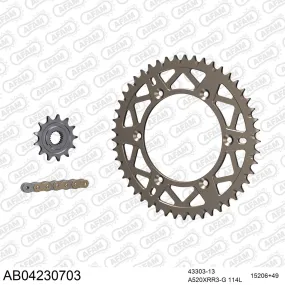 Kit chaine 520 AFAM - Couronne alu anti-boue - Type de chaine au choix - SHERCO SEF 300 I 2013-2015
